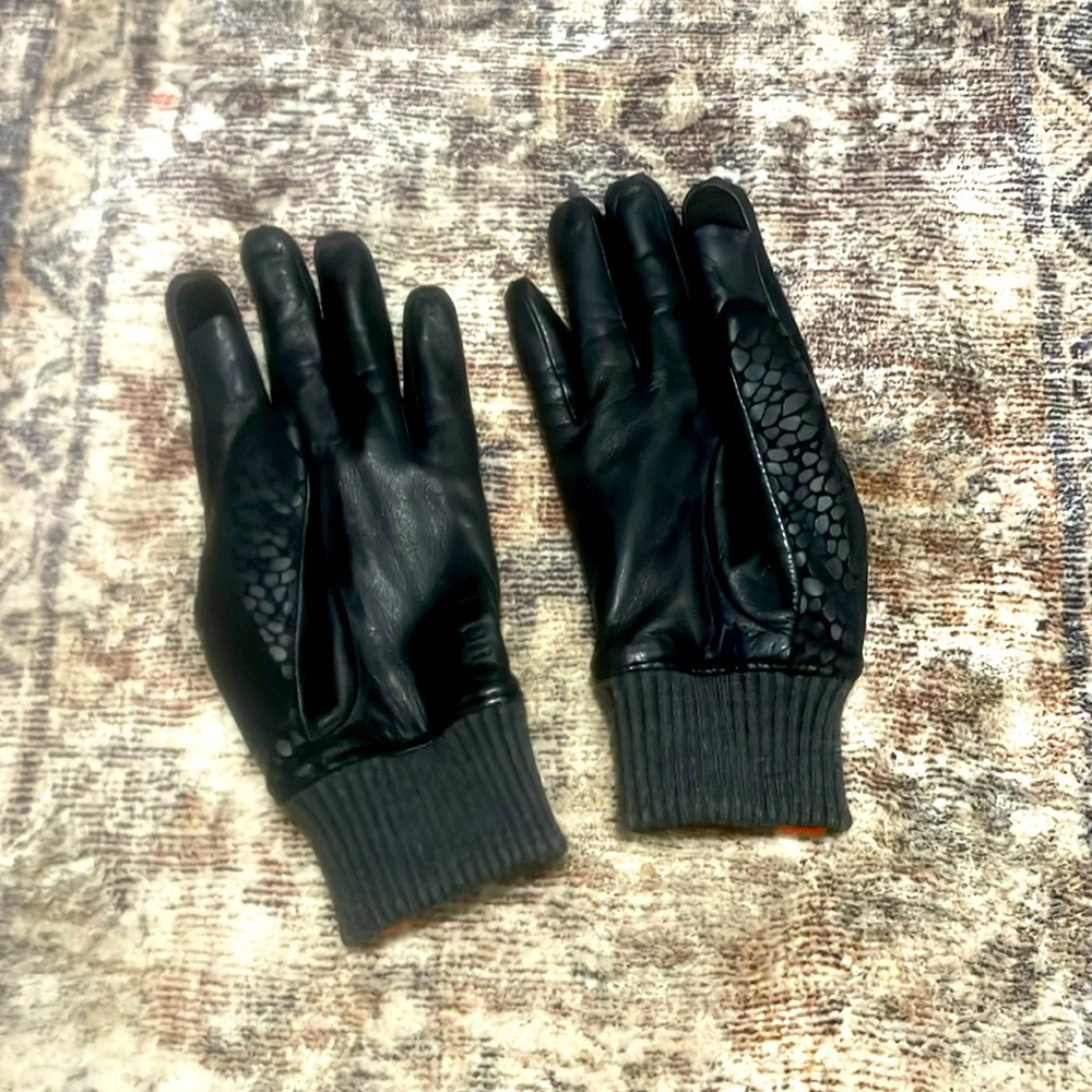 Beautiful black leather gloves